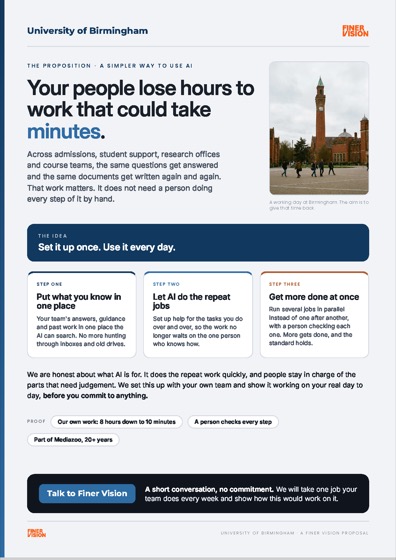 University of Birmingham one-pager