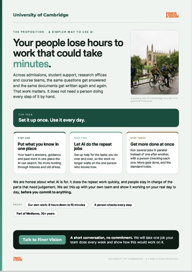 University of Cambridge one-pager