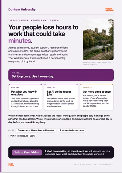 Durham University one-pager