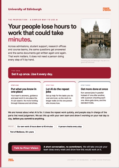 University of Edinburgh one-pager