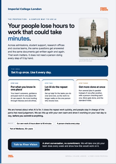 Imperial College London one-pager