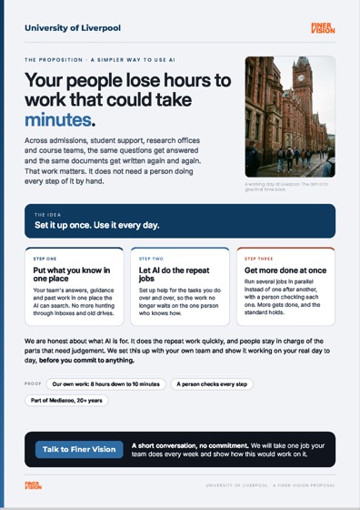 University of Liverpool one-pager