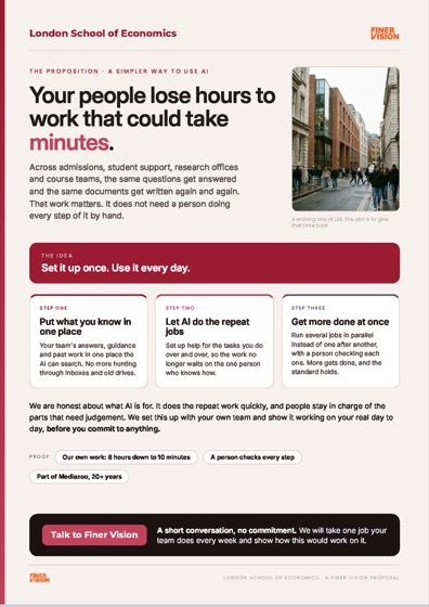 London School of Economics one-pager
