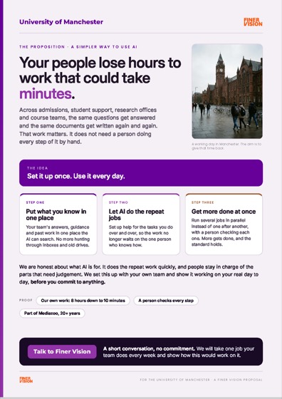 University of Manchester one-pager