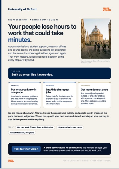 University of Oxford one-pager