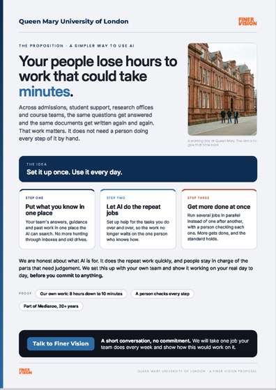 Queen Mary University of London one-pager