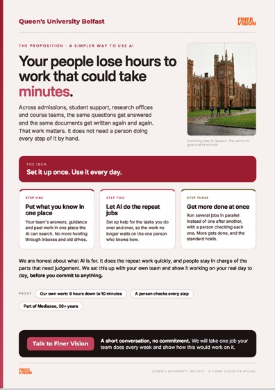 Queen's University Belfast one-pager