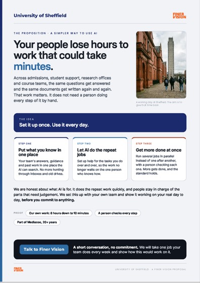 University of Sheffield one-pager