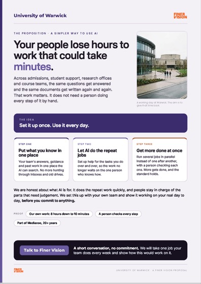 University of Warwick one-pager
