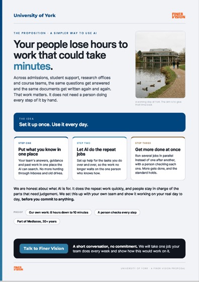 University of York one-pager